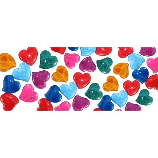 Cuore Alabastro colorato cm.10