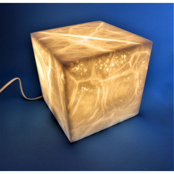 Lampada cubo alabastro 20x20