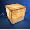 Lampada cubo alabastro 20x20