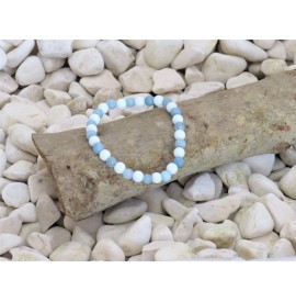 Bracciale pietre dure bianco e azzurro