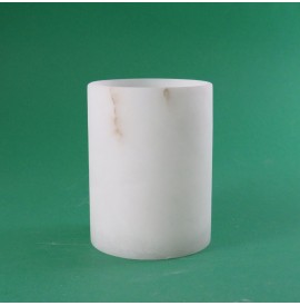 Portapenne tondo bianco in alabastro